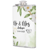 白モダンと緑のフローラ水色 フラスク (左)