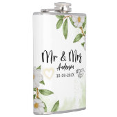 白モダンと緑のフローラ水色 フラスク (右)