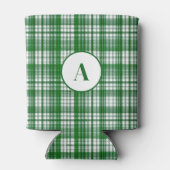 白モダンと緑の格子模様 缶クーラー (裏面)