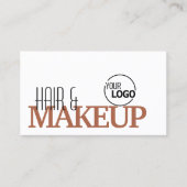 白モダンと赤褐色のシンプルロスタイリッシュゴ 名刺 (正面)