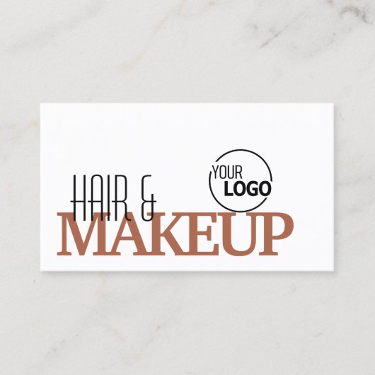 白モダンと赤褐色のシンプルロスタイリッシュゴ 名刺 (正面)