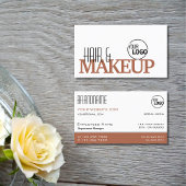 白モダンと赤褐色のシンプルロスタイリッシュゴ 名刺