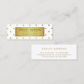 白モダンと金ゴールドのグリッター卒業名カード コーリングカード (正面/裏面)