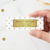 白モダンと金ゴールドのグリッター卒業名カード コーリングカード