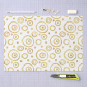 白モダンと金ゴールドのグリッター手描き円 薄葉紙 (クラフト)