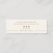 白モダンと金ゴールドのジュエリーイヤリングディスプレイ スキニー名刺 (裏面)