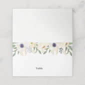 白モダンと金ゴールドのフローラ座席表 プレイスカード (外部開封)