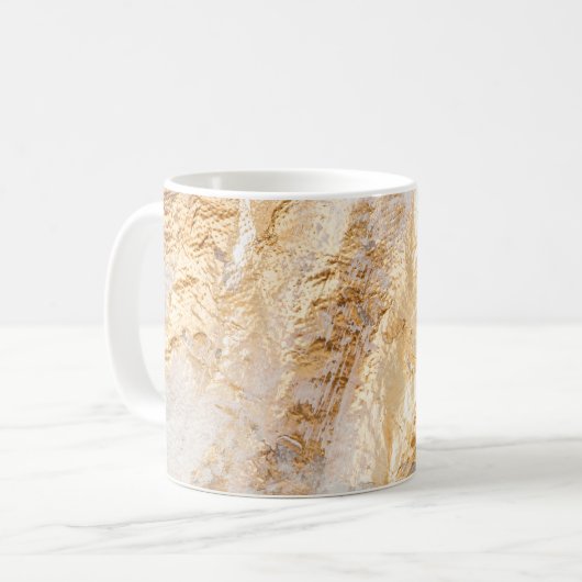 白モダンと金ゴールドのブ色彩の鮮やかラシの背景 コーヒーマグカップ (正面左)