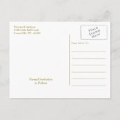 白モダンと金ゴールドの水玉模様の日付の保存 案内ポストカード (裏面)