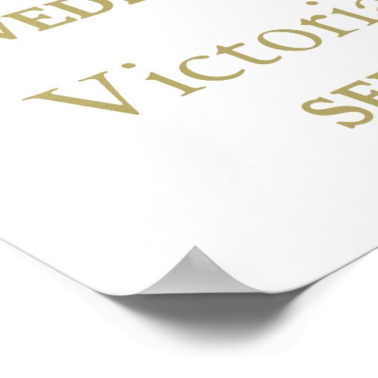 白モダンと金ゴールドの水玉模様結婚の歓迎 ポスター (角)