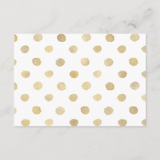 白モダンと金ゴールドの水玉模様結婚の詳細 エンクロージャーカード (裏面)
