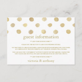 白モダンと金ゴールドの水玉模様結婚の詳細 エンクロージャーカード