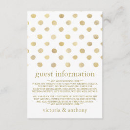 白モダンと金ゴールドの水玉模様結婚の詳細 エンクロージャーカード