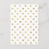 白モダンと金ゴールドの水玉模様結婚の詳細 エンクロージャーカード (裏面)