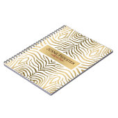 白モダンと金ゴールドの縞模様 ノートブック (左側)