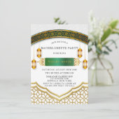 白モダンと金ゴールドイスラムバチェロレッテ 招待状 (スタンド正面)