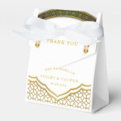 白モダンと金ゴールドイスラーム結婚ズ フェイバーボックス (正面サイド)