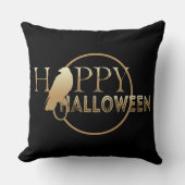 白モダンと金ゴールドシック大人ハッピーハローウィン クッション (正面)