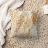 白モダンと金ゴールド絵を描ブラシの背景テクスチャ クッション (ブランケット)