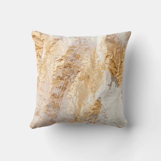 白モダンと金ゴールド絵を描ブラシの背景テクスチャ クッション (裏面)