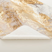 白モダンと金ゴールド絵を描ブラシの背景テクスチャ シェルパブランケット (3/4)