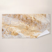 白モダンと金ゴールド絵を描ブラシの背景テクスチャ バスタオル (バスタオル)