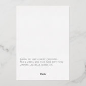 白モダンと銀のクリスマスフォト 箔シーズンカード (裏面)