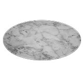 白モダンと銀のグリッター大理石パターン カッティングボード (角)