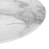 白モダンと銀の大理石模様 カッティングボード (角)