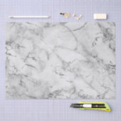 白モダンと銀の大理石模様 薄葉紙 (クラフト)