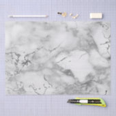 白モダンと銀の大理石模様 薄葉紙 (クラフト)