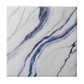 白モダンと青のミニマリスト大理石 タイル (正面)