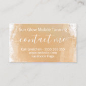 白モダンと青銅の移動式スプレータン 名刺 (裏面)