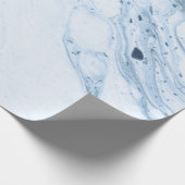 白モダンと青 – 灰色の大理石の渦巻き ラッピングペーパー (角)