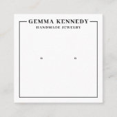 白モダンと黒のイヤリング表示カード スクエア名刺 (正面)