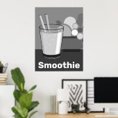 白モダンと黒のキッチン ポスター (ホームオフィス)