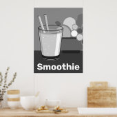 白モダンと黒のキッチン ポスター (キッチン)