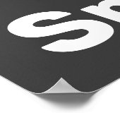 白モダンと黒のキッチン ポスター (角)