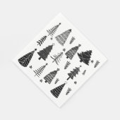 白モダンと黒のクリスマスツリー スタンダードランチョンナプキン (角)