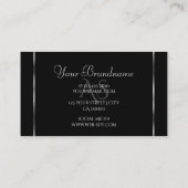 白モダンと黒のシメリーダイヤモンドイニシャル 名刺 (裏面)