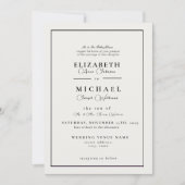 白モダンと黒のシンプル結婚式招待状 招待状 (正面)