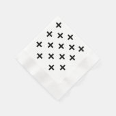 白モダンと黒のスイスの十字 縁ありカクテルナプキン (角)