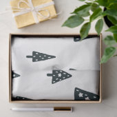 白モダンと黒のスカンジナビアのクリスマスツリー 薄葉紙 (ギフト)