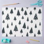 白モダンと黒のスカンジナビアのクリスマスツリー 薄葉紙 (クラフト)