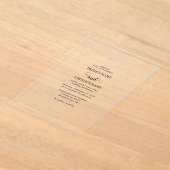 白モダンと黒のスクリプトオーバレイ結婚ズ アクリル招待状 (レイダウン)