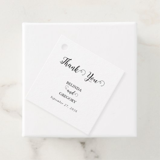 白モダンと黒のスクリプトカップルの写真結婚 フェイバータグ (インサイチュ)