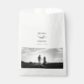 白モダンと黒のスクリプトカップルの写真結婚 フェイバーバッグ (正面)