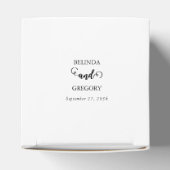 白モダンと黒のスクリプトカップルの写真結婚 フェイバーボックス (上部)