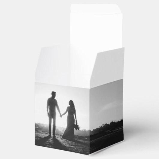 白モダンと黒のスクリプトカップルの写真結婚 フェイバーボックス (オープン)