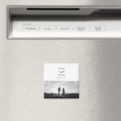 白モダンと黒のスクリプトカップルの写真結婚 マグネット (インサイチュ (食洗機))